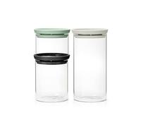 brabantia Set de 3 Bocaux Empilables en Verre - 1 set