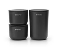 Brabantia Boîtes de rangement ReNew Lot de 3 Gris foncé
