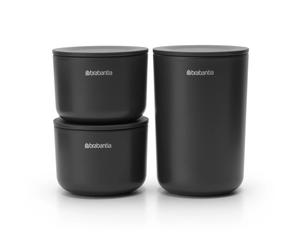 Brabantia Boîtes de rangement ReNew Lot de 3 Gris foncé