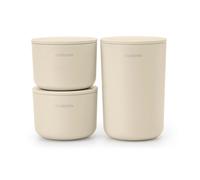 Brabantia Boîtes de rangement ReNew Lot de 3 Soft Beige