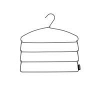 Brabantia - Cintre pour Pantalons - Revêtement en Tissu Antidérapant - 4 Pièces sur 1 Cintre - Organisateur de Gain de Place - Accessoire de Penderie Soft Touch - Black/White - 42,5 x 41,5 x 1,5 cm