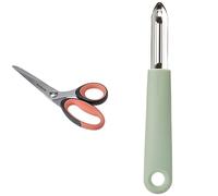 Brabantia Ciseaux de cuisine - Terracotta Pink & Brabantia - Épluche-légumes plus zesteur - Jade Green