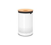 Brabantia Corbeille à linge avec couvercle de liège, 60L - White / Cork brown
