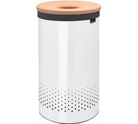 brabantia Corbeille à Linge 60 Litres avec Couvercle en Liège - White