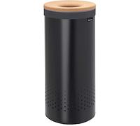 brabantia Corbeille à Linge 35 Litres avec Couvercle en Liège - Noir mat