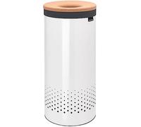 Brabantia Bac à linge 35 L avec couvercle en liège, blanc