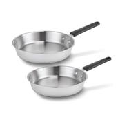 Brabantia Enjoyment - Lot de 2 Poêles Inox 90% Recyclé - Ø 24 & 28 cm - Tous Feux Compatible Induction