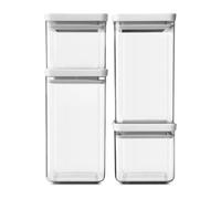 Brabantia Ensemble de bocaux de rangement carrés TASTY+ Gris clair