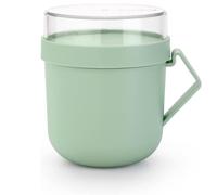 Brabantia - Mug à soupe Make & Take 0.6L - avec Récipient à Garnitures Vissé (180 ml) & Poignée - Étanche - Grande Ouverture - Convient pour le Congélateur, Lave-Vaisselle & Micro-Ondes - Jade Green
