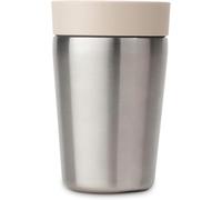 Brabantia Mug isotherme Make & Take (Beige clair), 0,2L, Thermos café en acier inoxydable avec couvercle à fermeture facile, Mug anti-fuites conservant la chaleur pendant 6h et la fraîcheur pendant 8h