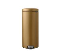 Brabantia NewIcon Poubelle à Pédale, 30 litres, Fermeture douce, Seau en Plastique - Warm Brass