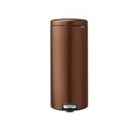 Brabantia NewIcon Poubelle à Pédale, 30 litres, Fermeture douce, Seau en Plastique - Warm Bronze