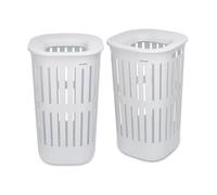 Brabantia Panier à linge Collect-It 55 L (Blanc), Lot de 2, Corbeille a linge pliable pour la cuisine et la buanderie, Boite de rangement vêtement, serviettes et draps