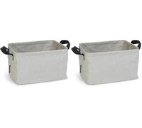 Brabantia - Panier à Linge Pliable - Multi-fonctionnelle Stockage - Se Plie à Plat - Revêtement Résistant à L'eau - Transport Facile - Poignées Souples - Gros Volume - Gris - 35 L (Lot de 2)