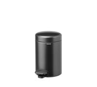Brabantia Petite poubelle de salle de bain à couvercle NewIcon 3 L | Poubelle à pédale anti-odeurs avec bac intérieur amovible pour salle de bain, toilettes ou petits espaces | Confident Grey