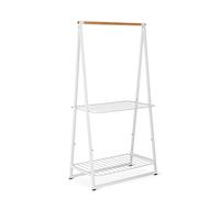 Brabantia - Portant pour Vêtements Linn - Indépendant - Deux Étagères Réglables en Hauteur - Utilisez Comme Séchoir - Multifonctionnel - Gain D'espace - Stable et Robuste - Large - White