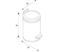 BRABANTIA Poubelle à pédale 12l brilliant steel, insert plastique