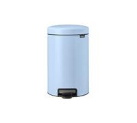 Brabantia - Poubelle à Pédale 12L NewIcon - Poubelle Moyenne pour la Cuisine - Couvercle Soft-Close - Pédale Légère - Seau Intérieur Amovible - Antidérapant - Dreamy Blue - 25 x 34 x 41 cm