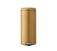 Brabantia - Poubelle à Pédale 30L NewIcon - Grande Poubelle pour la Cuisine - Couvercle Soft-Close - Pédale Légère - Seau Intérieur Amovible - Antidérapant - Warm Gold - 30 x 38 x 68 cm