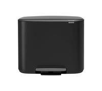 Brabantia Poubelle à pédale Bo – 2 seaux 11+23 L – Noir mat