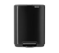 Brabantia Poubelle Bo 4L (Noir Mat) - Poubelle cuisine à pédale à fermeture progressive - Système de tri des déchets facile à nettoyer avec seau amovible - Sacs-poubelle PerfectFit gratuits inclus