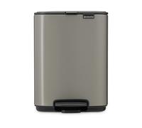 Brabantia Poubelle à pédale Bo 4 L – fermeture progressive, seau amovible – Platinum