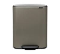 Brabantia Poubelle à pédale Bo bin 2 x 30 L Platinum
