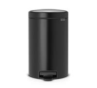 Brabantia Poubelle à pédale New Icon 12 litres noir mate