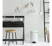 Brabantia Poubelle à pédale NewIcon 111969 12 l blanc-noir
