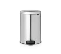 Brabantia Poubelle à Pédale newIcon, 20 litres, Fermeture Silencieuse, Seau en Plastique - Matt Steel Fingerprint Proof