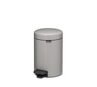 Brabantia Poubelle à pédale NewIcon 3L (Gris clair), Système de tri des déchets avec couvercle à fermeture amortie, seau intérieur amovible, Sac poubelle PerfectBin offerts, 23x16x26 cm