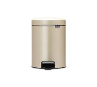 Brabantia Poubelle à Pédale Newicon, 5 litres, avec Seau Intérieur en Plastique - Metallic Gold