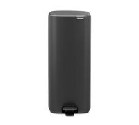 Brabantia Poubelle à pédale Bo Waste Bin 30 L acier fermeture progressive seau amovible Gris minéral