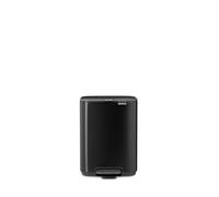 Brabantia Poubelle Bo 4L (Noir Mat) - Poubelle cuisine à pédale à fermeture progressive - Système de tri des déchets facile à nettoyer avec seau amovible - Sacs-poubelle PerfectFit gratuits inclus