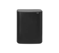 Brabantia Poubelle Bo Touch Bin, 1 Seau intérieur, Noir, 60L | Poubelle de cuisine, Avec Poignées Intégrées, Ouverture Soft-touch, Seau Amovible, Sacs Poubelle Brabantia (code M) inclus