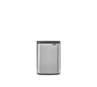 Brabantia - Poubelle de 4L - Petite & élégante - Ouverture facile et fermeture douce - Hygiénique et peu encombrante - Fixation murale - pour salle de bains, toilettes, etc. - Matt Steel FPP