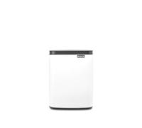 Brabantia - Poubelle de 7L - Petite & élégante - Ouverture facile & fermeture souple - Hygiénique et peu encombrante - Fixation murale - pour salle de bain, toilettes, bureau à domicile - White