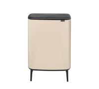 Brabantia Poubelle Haute Bo Touch 60L (Beige clair) - Poubelle cuisine sur pieds à ouverture automatique soft-touch - Système de tri des déchets avec seau amovible - Sacs-poubelle PerfectFit inclus