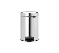 Brabantia Poubelle NewIcon, 1 Seau amovible, Acier Brillant, 3L | Poubelle à pédale pour Salle de bain, Fermeture douce, Seau intérieur amovible, sacs poubelle inclus, Résiste à la corrosion