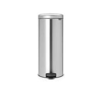 Brabantia Poubelle NewIcon, 1 Seau amovible, Acier Inoxydable Argent, 30L | Poubelle à pédale pour Salle de bain, Fermeture douce, Seau intérieur amovible, sacs poubelle inclus, Résiste à la corrosion