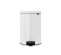 Brabantia Poubelle NewIcon, 1 Seau amovible, Blanc, 20L | Poubelle à pédale pour Salle de bain, Fermeture douce, Seau intérieur amovible, sacs poubelle inclus, Résiste à la corrosion
