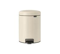 Brabantia Poubelle NewIcon, 1 Seau amovible, Soft Beige, 5L | Poubelle à pédale pour Salle de bain, Fermeture douce, Seau intérieur amovible, sacs poubelle inclus, Résiste à la corrosion