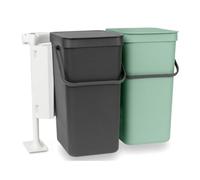 Brabantia Poubelle encastrable SORT & GO 2 x 16 L – Gris/Vert