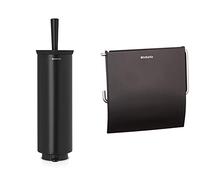 Brabantia Profile Salle de Bain Porte-Brosse WC, Noir Mat & 108600 Porte-Rouleau de Papier Toilette, Acier Inoxydable, Matt Noir, 30 x 20 x 10 cm