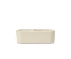 Brabantia - ReNew Caddie de Douche - Gain de Place - Supporte 2 kg - Montage Mural - Anti-Corrosion - Sans Perçage - Matériel de Fixation Inclus - Soft Beige - 24,4 x 13,3 x 7,5 cm