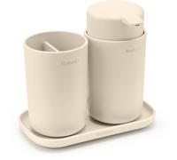 Brabantia – Ensemble d'accessoires salle de bain ReNew – 3 pièces – Anti-goutte – Beige doux