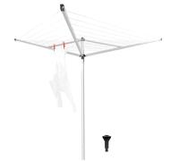 Brabantia - Séchoir Rotatif Essential - Etendoir Linge Extérieur - Antidérapantes - Résistantes aux UV, 30 m - Ouverture Facile - Compatible avec Les Cintres - Gris Métallique - ø 271cm