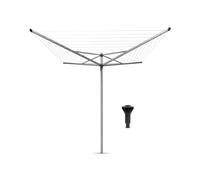 Brabantia - Séchoir Rotatif Topspinner - Etendoir Linge - Antidérapantes - Résistantes aux UV, 50 m - Rotation Fluide - Compatible avec Les Cintres - Tube en Plastique - Gris Métallique - ø 295 cm