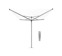 Brabantia - Séchoir Rotatif Topspinner - Etendoir Linge - Antidérapantes - Résistantes aux UV, 60 m - Rotation Fluide - Compatible avec Les Cintres - avec Ancre de Sol - Gris Métallique - ø 295 cm