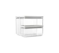 Brabantia Set de 2 récipients empilables TASTY+ (1,5 L et 3,5 L) | Récipients alimentaires hermétiques avec joint en silicone pour cuisine | Pour aliments secs et humides, sucre, farine | Light Grey